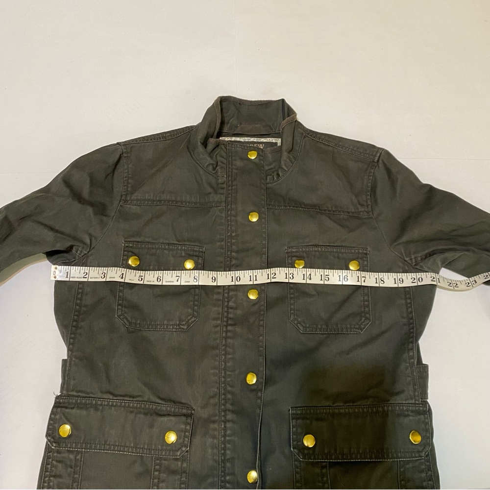 J. Crew Green Twill Field Jacket with Gold buttons - Picture 12 of 15